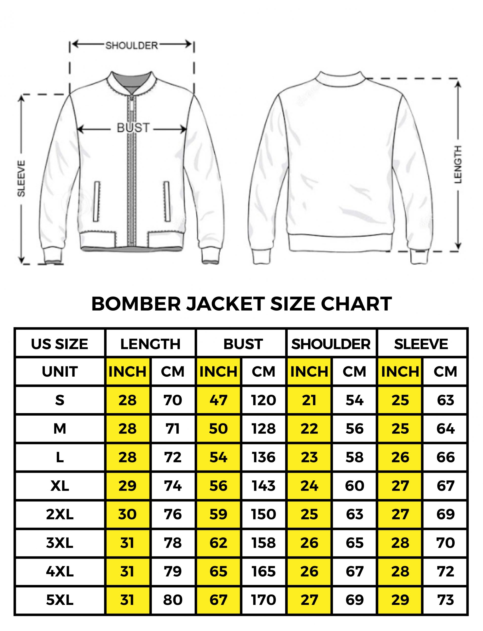 bomber jacket size chart 01 scaled 1 - Scott Pilgrim Merch