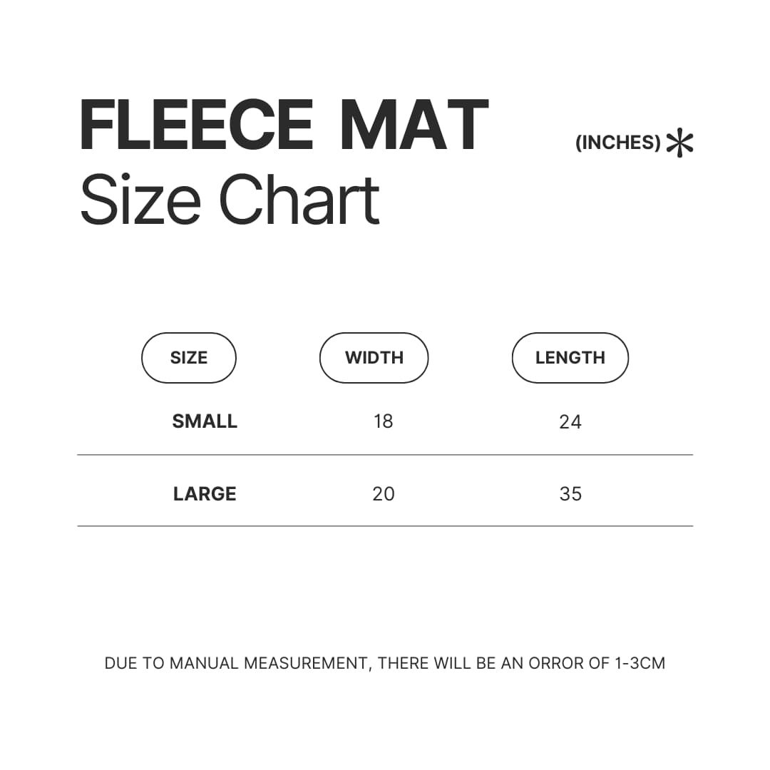 Fleece Mat Size Chart - Scott Pilgrim Merch