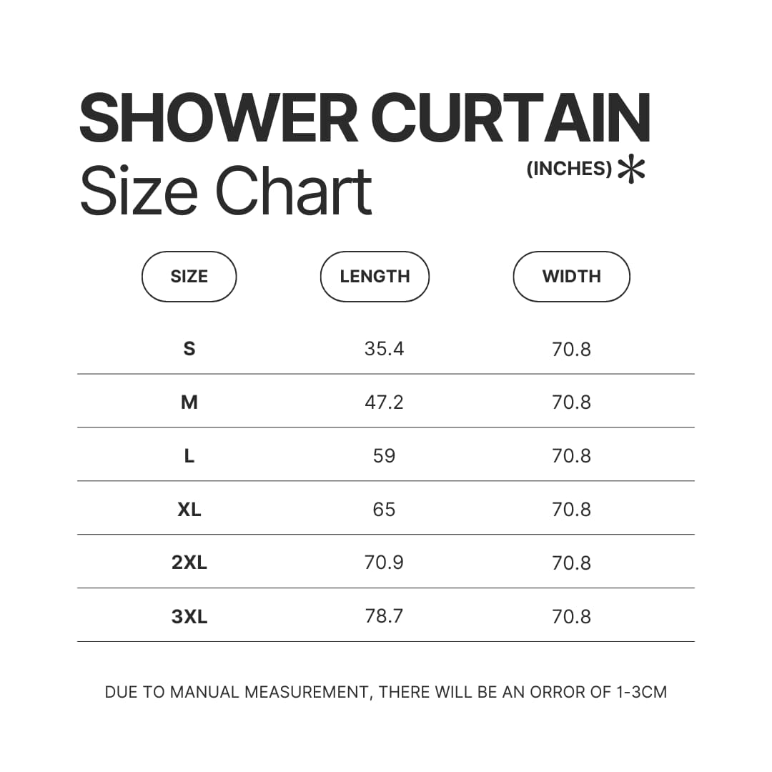 Shower Curtain Size Chart - Scott Pilgrim Merch