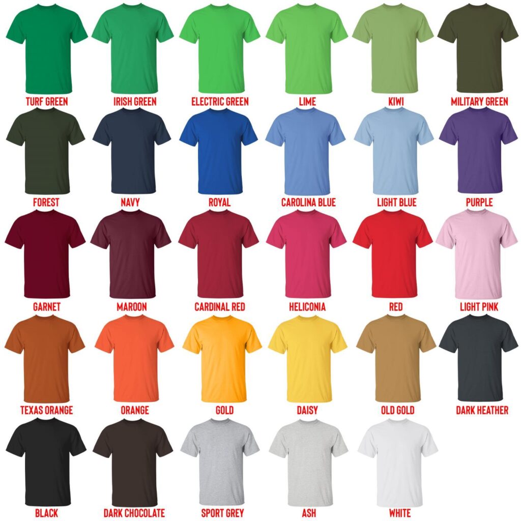 t shirt color chart - Scott Pilgrim Merch